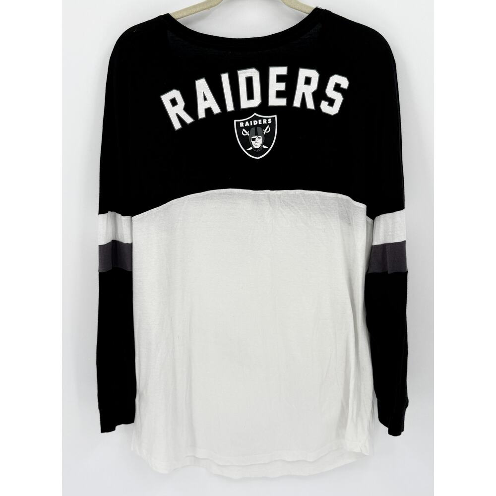 NFL Team Apparel Las Vegas Raiders Football Women's Lace-Up Tunic Top Size Large - Picture 3 of 5